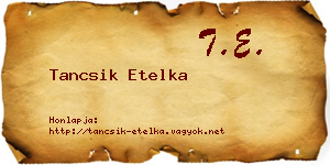 Tancsik Etelka névjegykártya