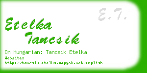 etelka tancsik business card